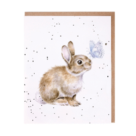 Wrendale greeting card - "I Spy a Butterfly" - konijn
