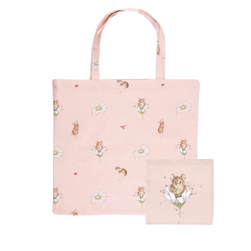Wrendale foldable shopping bag "Oops a Daisy" - muis