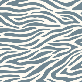 French Terry Crepe  - Zebra - Blue