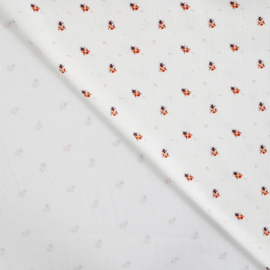 Tricot Rib - Ladybug  - Ecru
