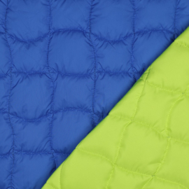 Verhees Textiles - Stepped Quilted - Cobalt Lime Fluo