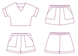 Atelier Jupe -  Billie Top en Finn Shorts  - Papieren Patroon  - Ned - Eng - Fr.