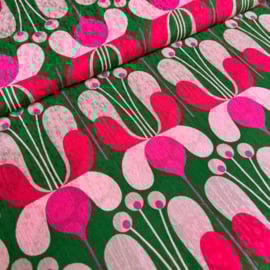 Bittoun - A la Ville - Crepe  - Flowers  - Green  Fuchsia
