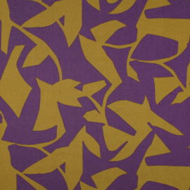 Katoen Satijn Print  -  Abstract - Purple