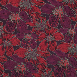 Jacquard - Double Sided -  Flowers - Purple