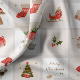 Katoen Print - Kerst - Kersttegeltjes