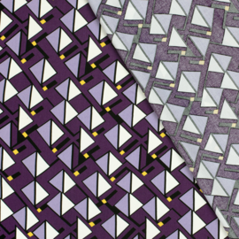 Viscose Poplin - Abstract  - Purple