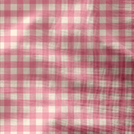 Double Gauze - Doublesided - Check - Pink