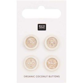 Rico Design | Organic Coconut Buttons  - 4 pcs  - 13mm