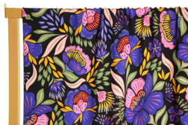 Atelier Jupe - Viscose - Black with Bright Purple Flowers