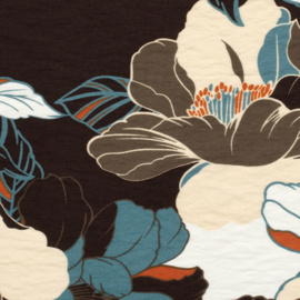 Viscose Crepe - Bloem - Brown Petrol
