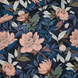 See You at Six - French Terry - Pasture Rose   - Zwart