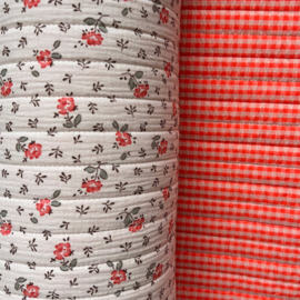 Stepped - Quilted - Sweet Little Roses   - Double Sided -  Red