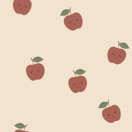 French Terry  Cotton - Apples - Beige 052