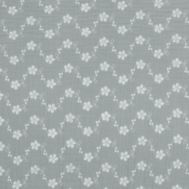Double Gauze - Embroidery - Verhees Textiles - Grey