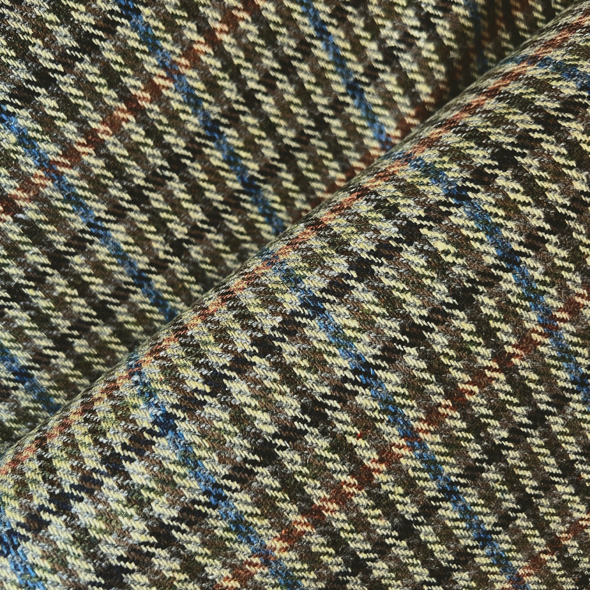 Deadstock Stoffen - Wol Ruit - Brown Blue Beige Rust