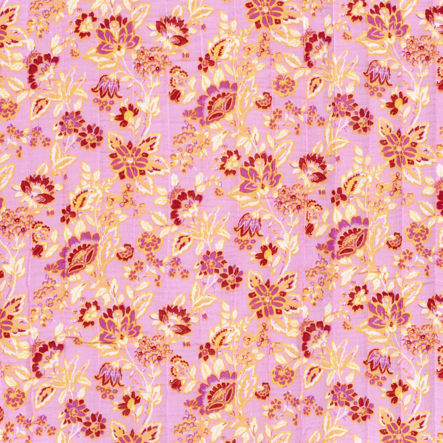 Stepped - Quilted - Ikat Print    - Double Sided -  Fuchsia Yellow 