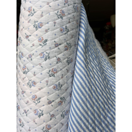 Stepped - Quilted   - Double Sided -  Cross Stitch- Blue Stripe
