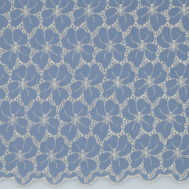 Verhees Textiles - Cotton Embroidery 2 Side Border - Blue Shadow