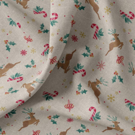 Canvas Linenlook  - Kerst - Rendier
