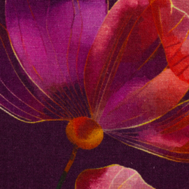 Swafing  - Linnen Katoen Mix  - Watercolored Flowers - Adria Wine