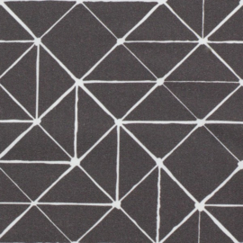 Katoen Print | Swafing -  Geometric  - Dark Grey