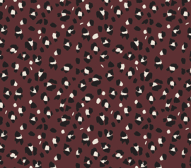 Elvelyckan Design | French Terry | Lynx Dots - Dark Red  | Organic