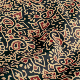 katoen Print - Voile - Batik  -  Abstract    - Black
