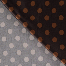 Viscose Satijn Print - Dots  - Dark Brown