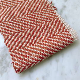 Deadstock Stoffen - Wol Tweed Herringbone Visgraat - Red