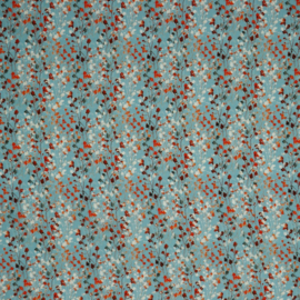 Viscose Radiance - flowers - Light Blue