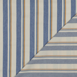 Verhees - Denim - Stripes - Garengeverfd - Camel Blue