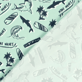 Swimpants Fabric  - Recycled  - Quick Dry  - Surfing  - Acqua Green