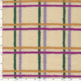 Teddy -  Lines   - Ecru Fuchsia Green Lavender