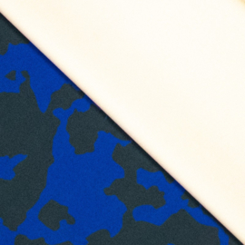 Lycra Yoga Sports - Grunge Camo   - Cobalt