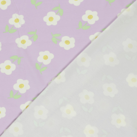 Tricot Jersey  -  Flowers - Lilac