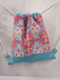 Swafing - Boho Velvet by Bienvenido Colorido - Geometric Flower - Acqua