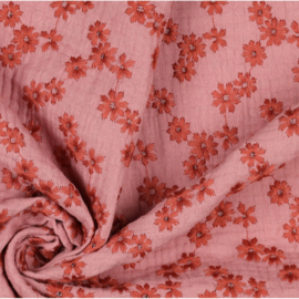 Verhees Textiles - Double Gauze Embroidery - Blush