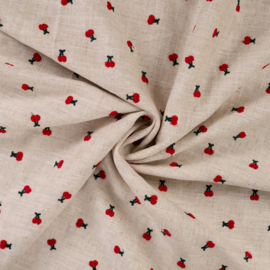 Broderie -  Linnen Mix  -  Cherries