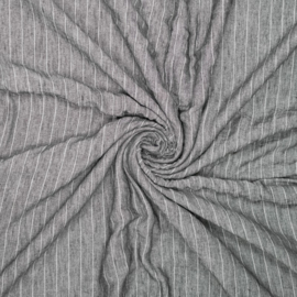 Viscose Linnen  Mix  - Stripes - Grey