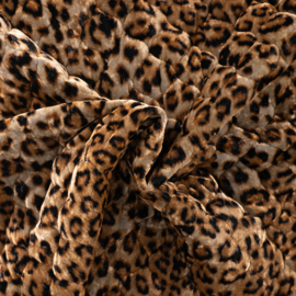 Quilt Velvet Fluweel - Leopard  - Brown Black