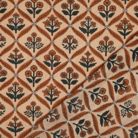 Katoen  Print - Handcrafted  Block Printed - Brown Camel
