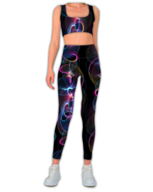 Sportswear - Yoga - Jersey Lycra - Swirl  Pink Blue