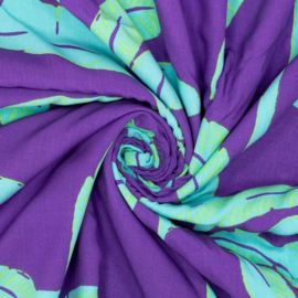 Viscose - Palmleaves - Purple