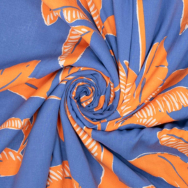 Viscose - Palmleaves - Blue