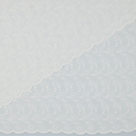 Broderie - 2 sided Border - Flowers -  White 0501