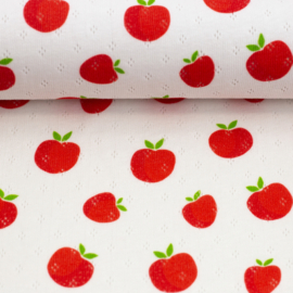 Swafing Tricot - Pointelle  Alva-  Apple   - Red