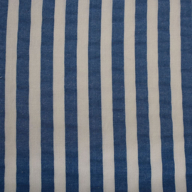 Katoen Seersucker - Stripes - Off White Denim Blue