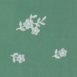 Verhees Textiles - Washed Cotton - Embroidery - Green