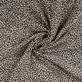French Terry   Print - Leopard  - Sand